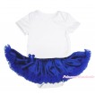 White Baby Bodysuit Royal Blue Satin Pettiskirt JS4888